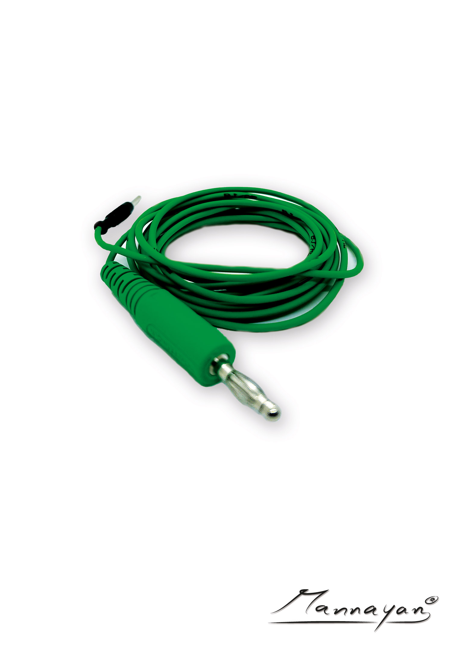 Kabel 2,5m ze sprzęgiełkiem do elektrod naklejanych i tych z materiału (zielony)
