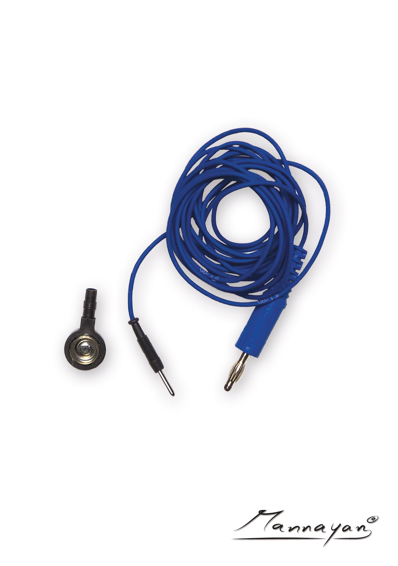 Kabel 2,5m ze sprzęgiełkiem do elektrod naklejanych i tych z materiału (niebieski)
