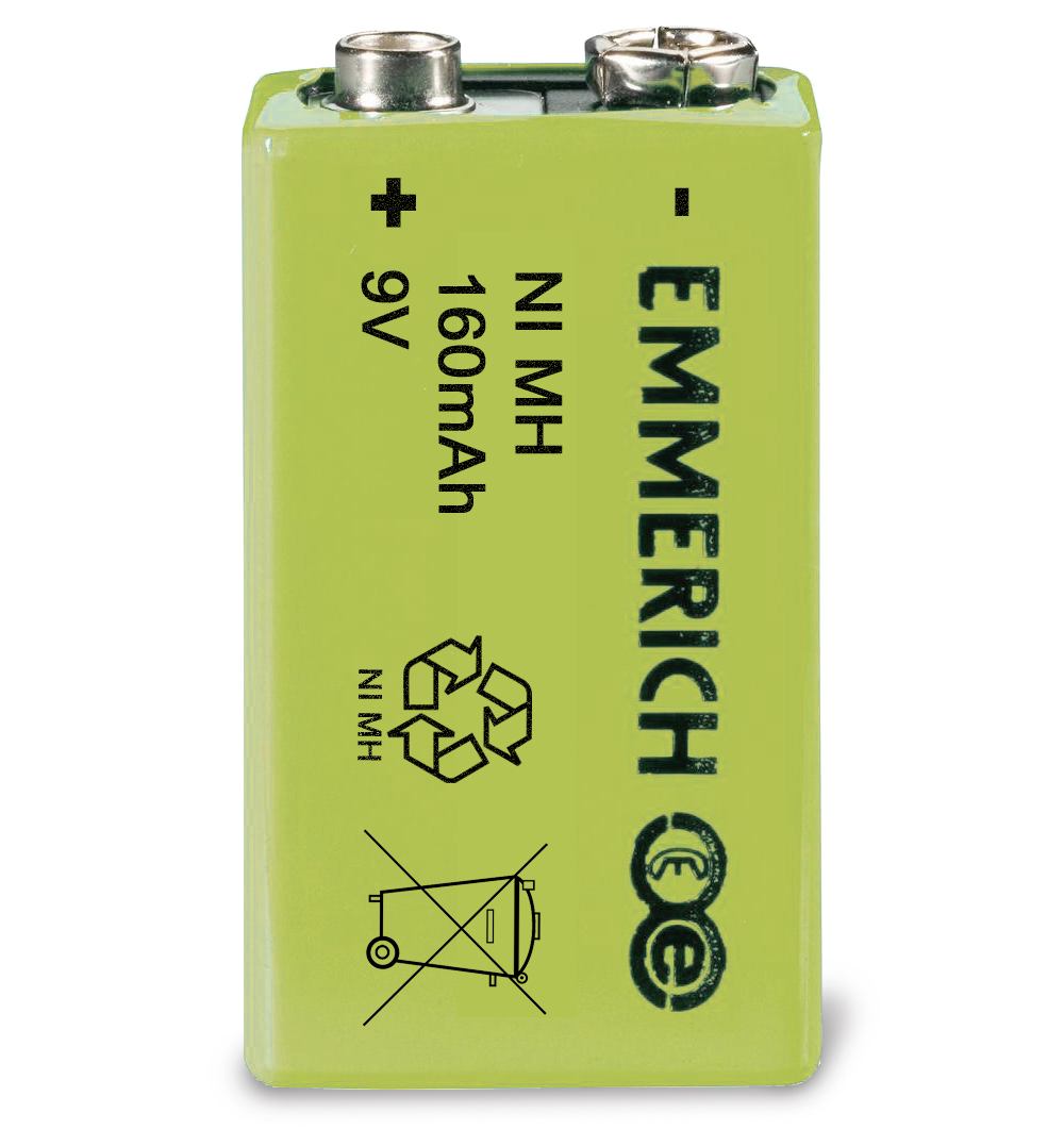 9 Volt Akku Batterie, wiederaufladbar