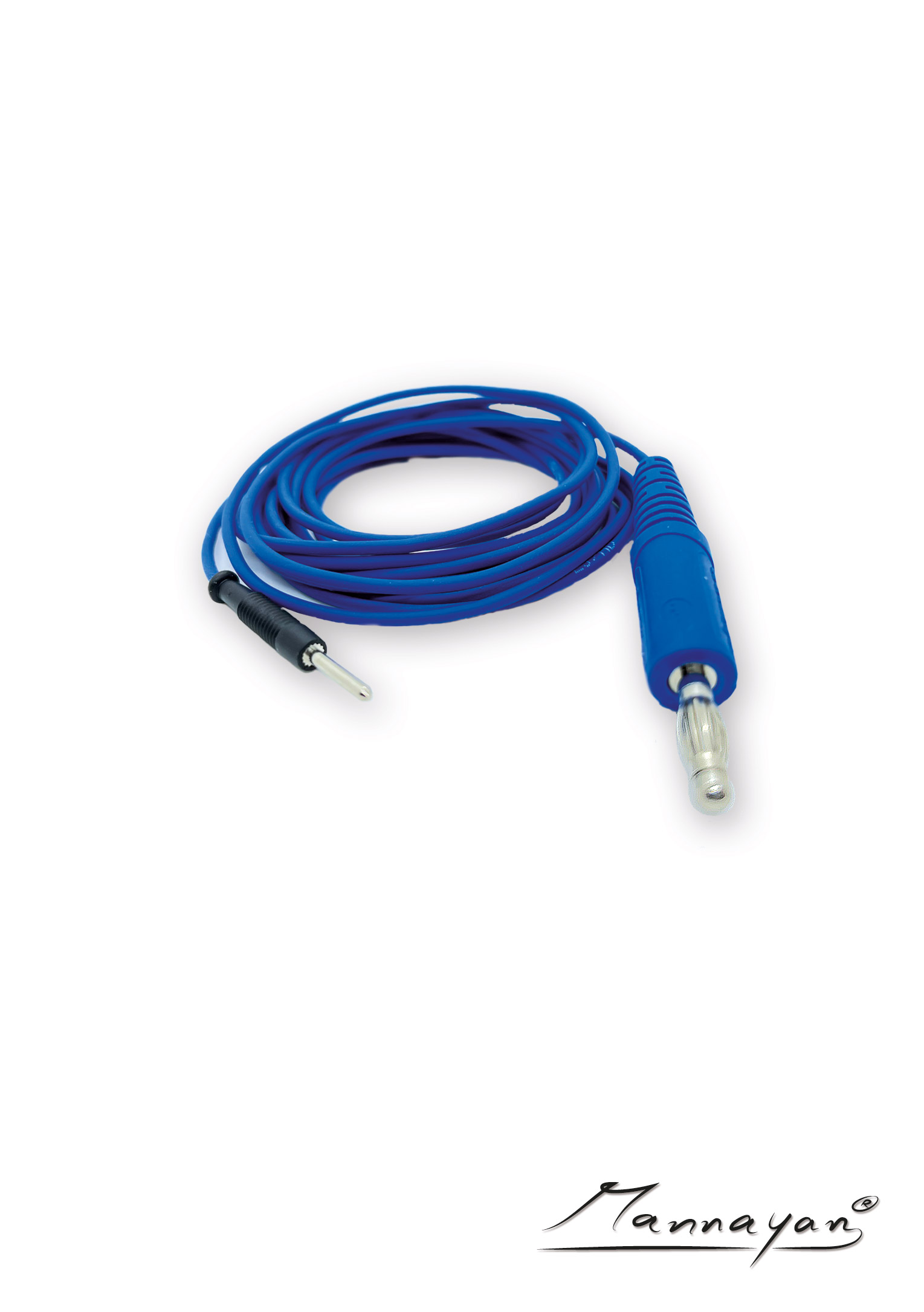 Kabel 2,5m ze sprzęgiełkiem do elektrod naklejanych i tych z materiału (niebieski)
