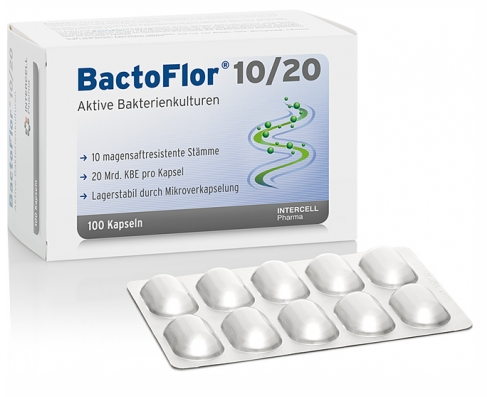 BactoFlor 10 / 20 (30 kapsułek) Bactoflor 10/20, Probiotisches Nahrungsergänzungsmittel von Intercell