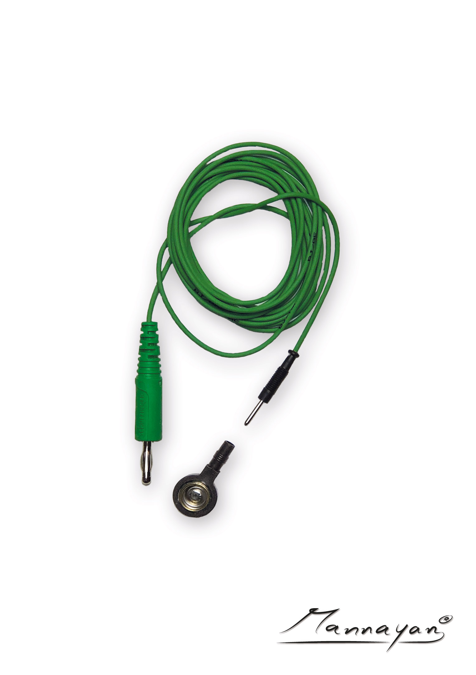 Kabel 2,5m ze sprzęgiełkiem do elektrod naklejanych i tych z materiału (zielony)