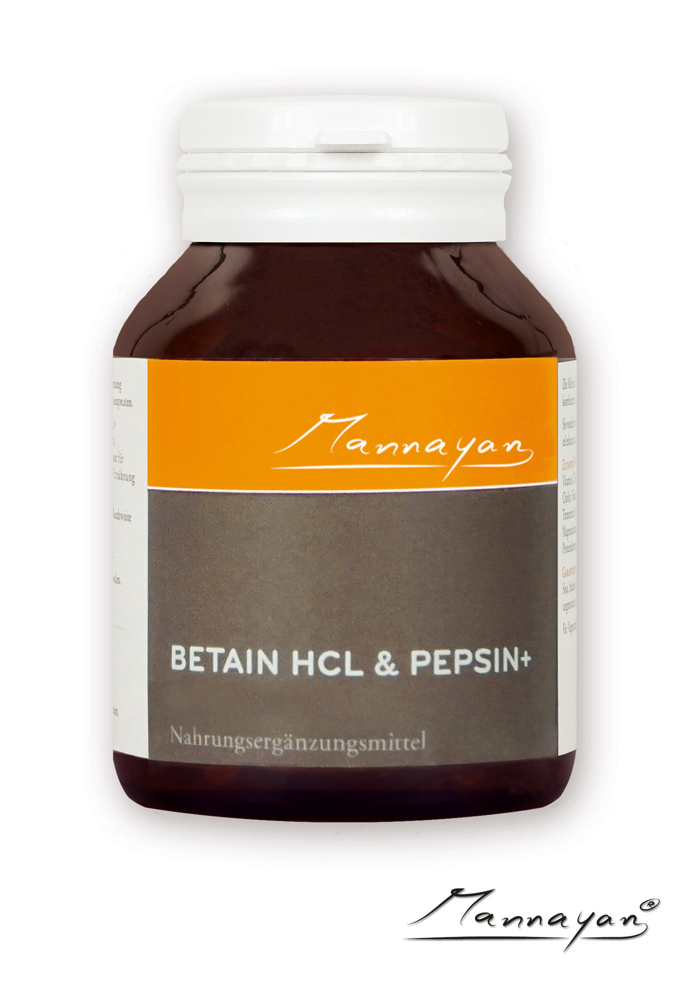 Mannayan BETAIN HCL & PEPSIN + (60 kapsułek) Betain HCL und Pepsin+ von Mannayan